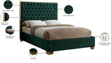 Lana Green Velvet King Bed from Meridian - Luna Furniture