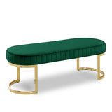 Lemar Green Velvet Bench from Meridian - Luna Furniture