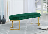 Lemar Green Velvet Bench from Meridian - Luna Furniture