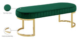 Lemar Green Velvet Bench from Meridian - Luna Furniture