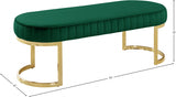 Lemar Green Velvet Bench from Meridian - Luna Furniture