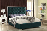 Lexi Green Velvet King Bed from Meridian - Luna Furniture