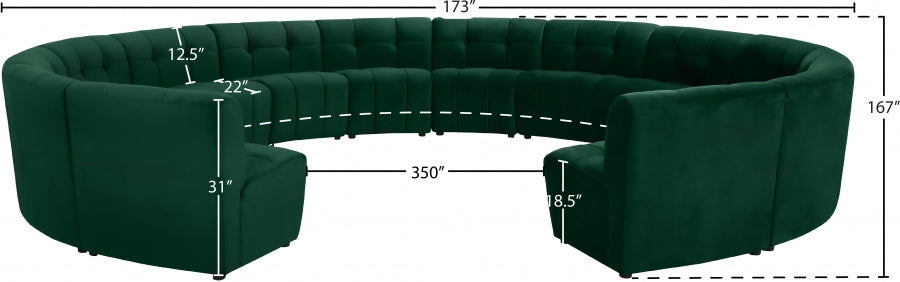 Limitless Green Modular Velvet 14-Piece Sectional from Meridian - Luna Furniture