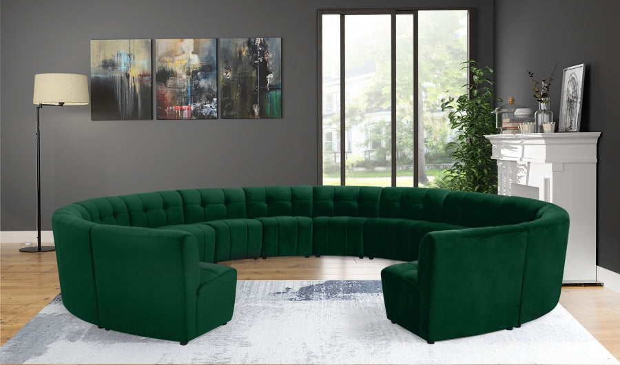 Limitless Green Modular Velvet 14-Piece Sectional from Meridian - Luna Furniture