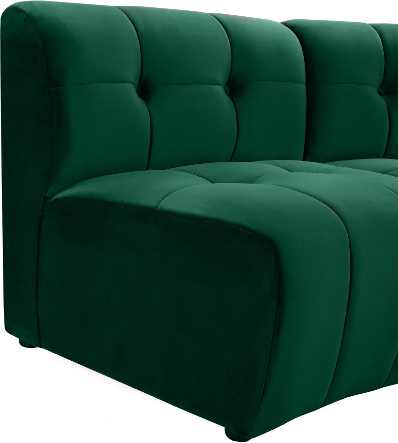 Limitless Green Modular Velvet 5-Piece Sectional from Meridian - Luna Furniture