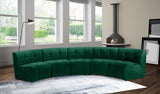 Limitless Green Modular Velvet 5-Piece Sectional from Meridian - Luna Furniture