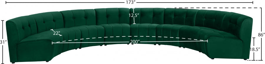 Limitless Green Modular Velvet 8-Piece Sectional from Meridian - Luna Furniture