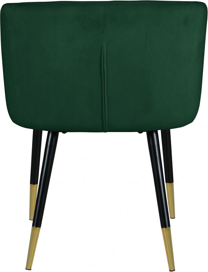 Louise Green Velvet Dining Chair from Meridian - Luna Furniture