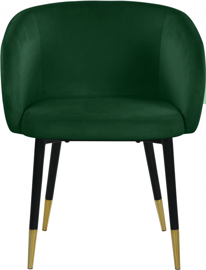 Louise Green Velvet Dining Chair from Meridian - Luna Furniture