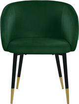 Louise Green Velvet Dining Chair from Meridian - Luna Furniture