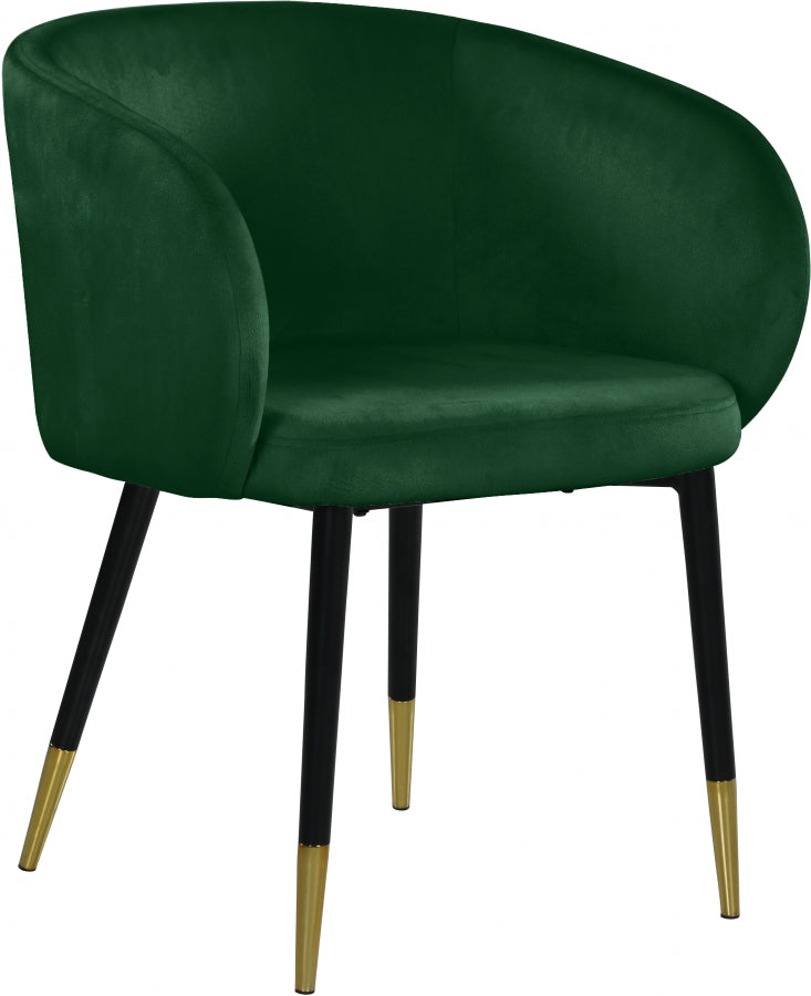 Louise Green Velvet Dining Chair from Meridian - Luna Furniture