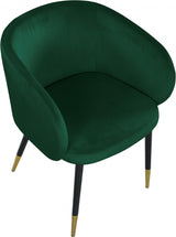 Louise Green Velvet Dining Chair from Meridian - Luna Furniture