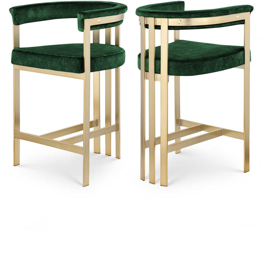 Marcello Green Counter Stool from Meridian - Luna Furniture