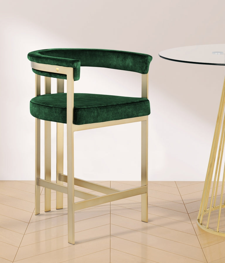 Marcello Green Counter Stool from Meridian - Luna Furniture