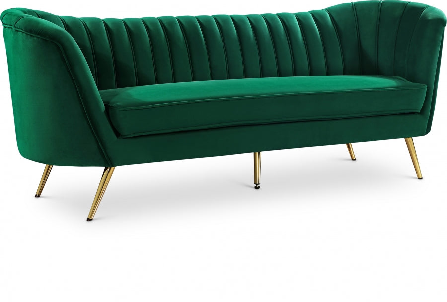 Margo Green Velvet Sofa from Meridian - Luna Furniture