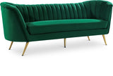 Margo Green Velvet Sofa from Meridian - Luna Furniture