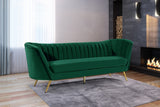 Margo Green Velvet Sofa from Meridian - Luna Furniture