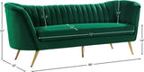 Margo Green Velvet Sofa from Meridian - Luna Furniture