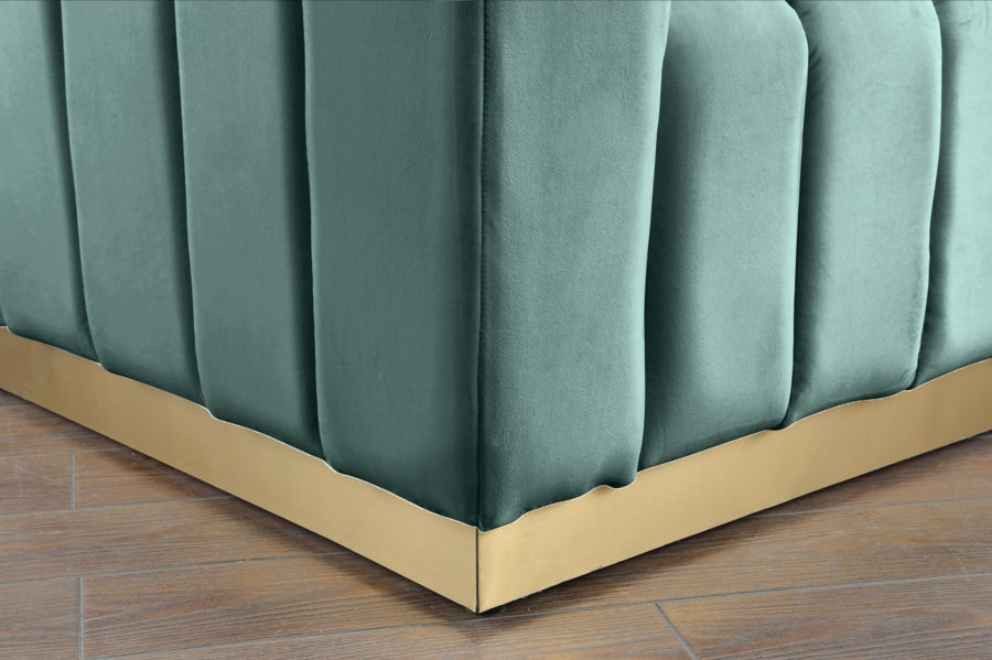 Marlon Green Velvet Loveseat from Meridian - Luna Furniture