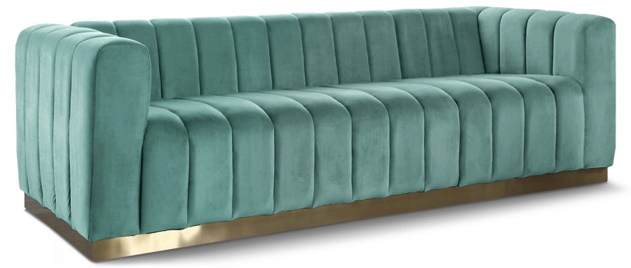 Marlon Green Velvet Sofa from Meridian - Luna Furniture