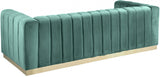 Marlon Green Velvet Sofa from Meridian - Luna Furniture