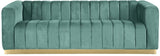 Marlon Green Velvet Sofa from Meridian - Luna Furniture