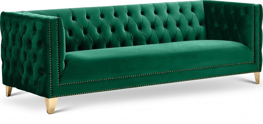 Michelle Green Velvet Sofa from Meridian - Luna Furniture