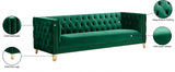 Michelle Green Velvet Sofa from Meridian - Luna Furniture