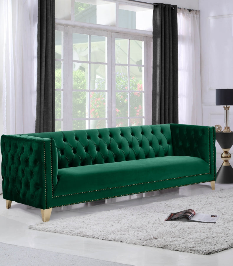 Michelle Green Velvet Sofa from Meridian - Luna Furniture