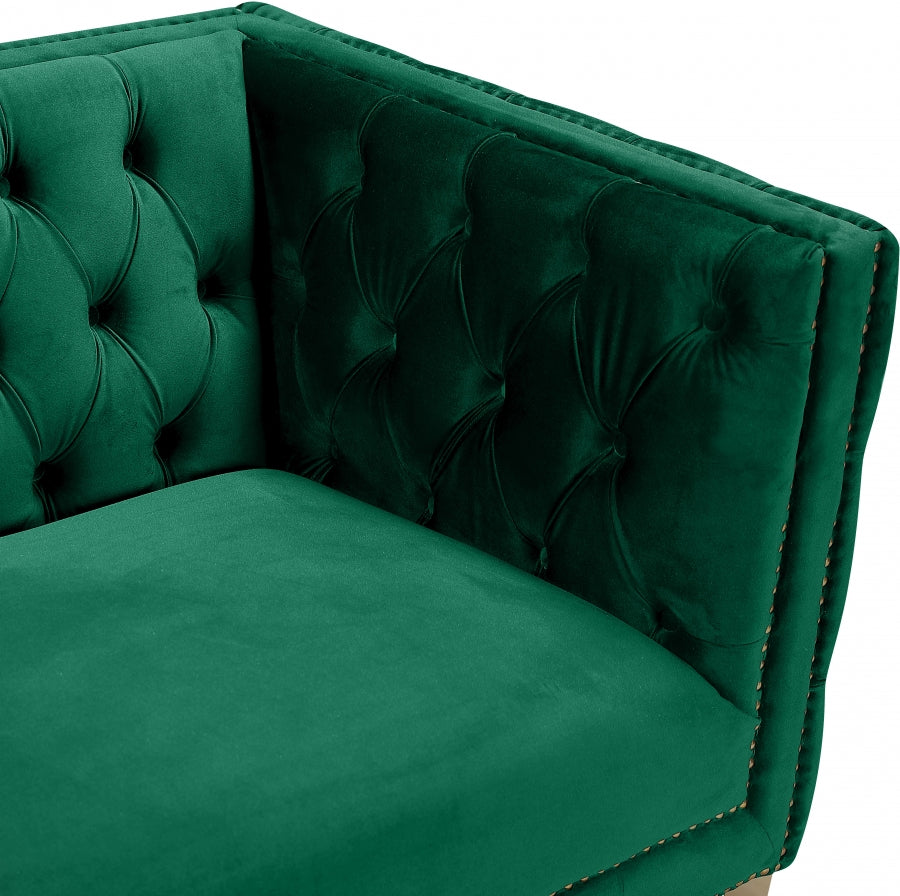 Michelle Green Velvet Sofa from Meridian - Luna Furniture