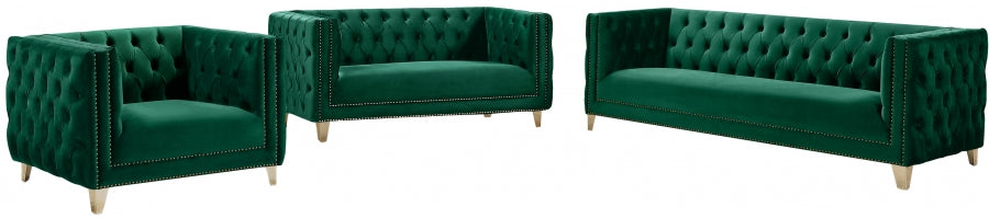 Michelle Green Velvet Sofa from Meridian - Luna Furniture