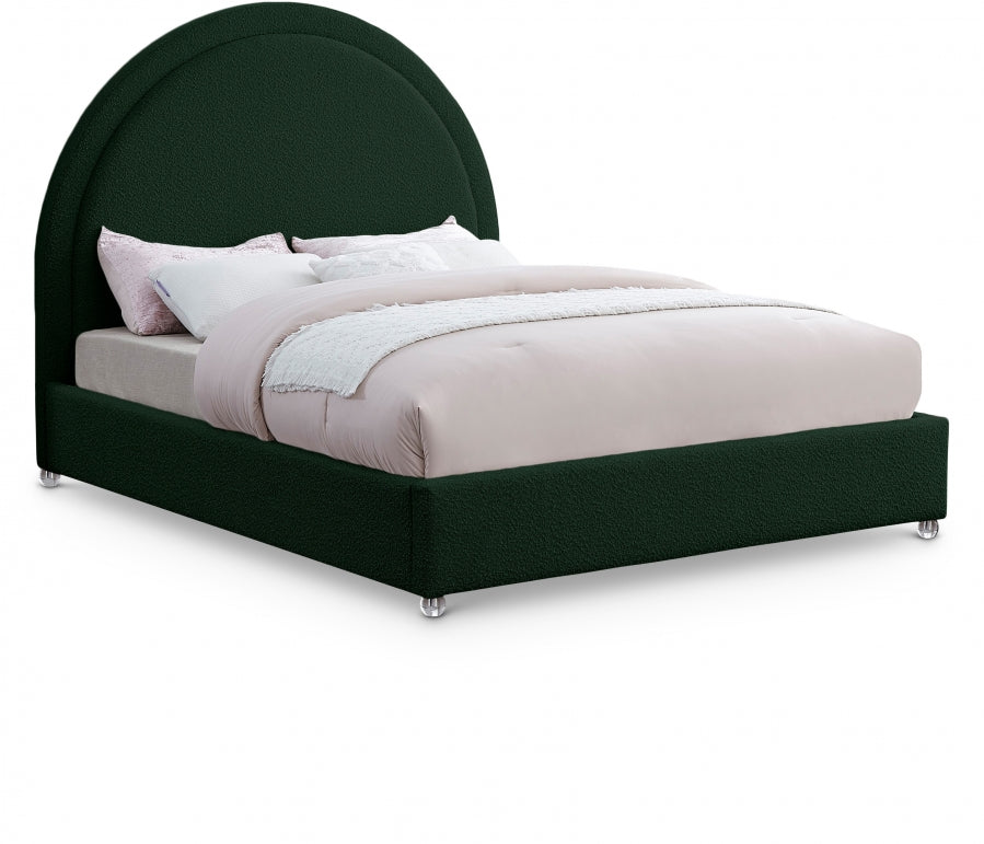 Milo Green Boucle Fabric Queen Bed from Meridian - Luna Furniture