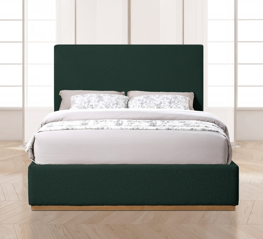 Monaco Green Boucle Fabric Full Bed from Meridian - Luna Furniture