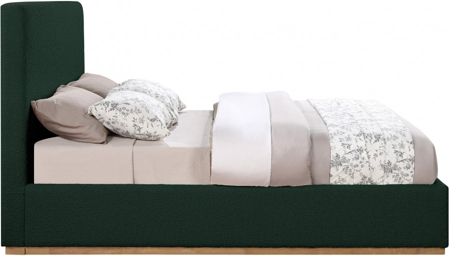 Monaco Green Boucle Fabric Full Bed from Meridian - Luna Furniture