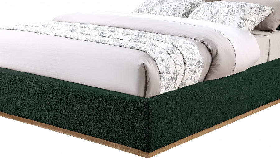 Monaco Green Boucle Fabric Full Bed from Meridian - Luna Furniture