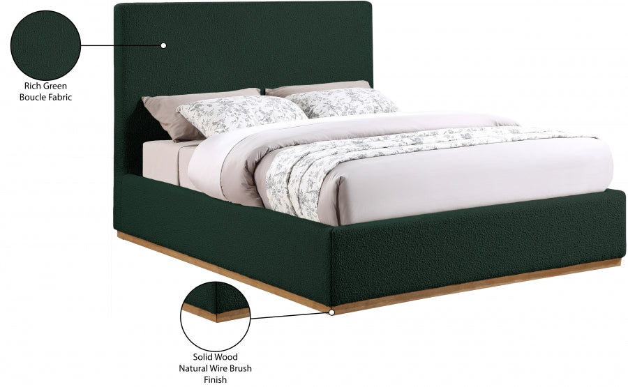 Monaco Green Boucle Fabric Full Bed from Meridian - Luna Furniture