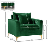 Naomi Green Velvet Chair from Meridian - Luna Furniture