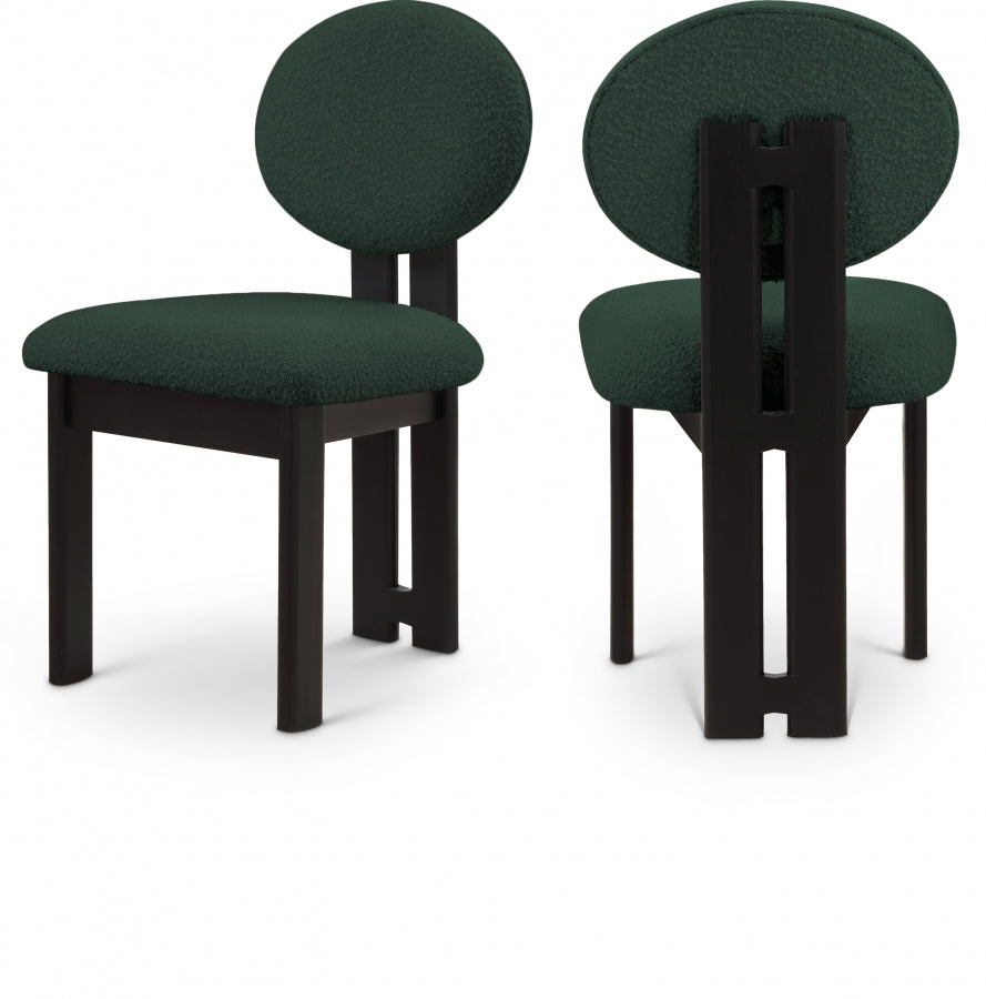 Green Napa Boucle Fabric Dining Chair, Set of 2 from Meridian - Luna Furniture