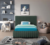 Nash Green Nash Boucle Fabric Twin Twin Bed from Meridian - Luna Furniture