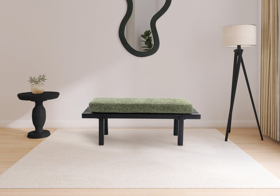 Green Naya Chennile Fabric Bench from Meridian - Luna Furniture