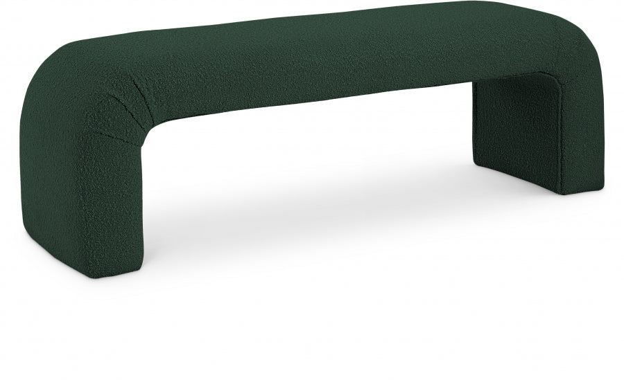 Niagara Green Boucle Fabric Bench from Meridian - Luna Furniture