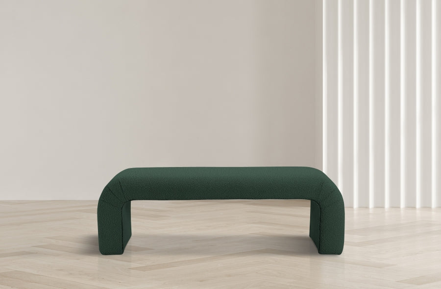 Niagara Green Boucle Fabric Bench from Meridian - Luna Furniture