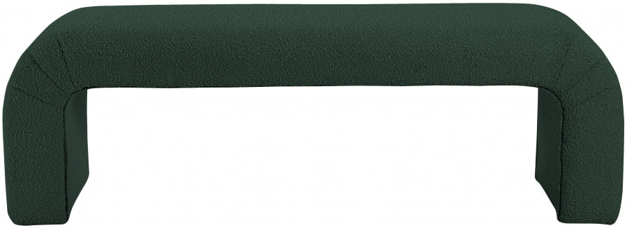 Niagara Green Boucle Fabric Bench from Meridian - Luna Furniture