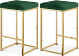 Nicola Green Velvet Counter Stool, Set of 2 from Meridian - Luna Furniture