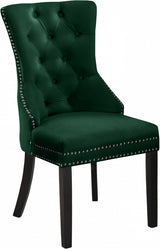 Nikki Green Velvet Dining Chair from Meridian - Luna Furniture