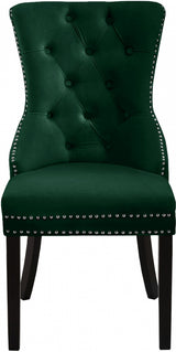 Nikki Green Velvet Dining Chair from Meridian - Luna Furniture