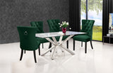 Nikki Green Velvet Dining Chair from Meridian - Luna Furniture