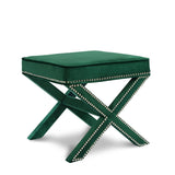 Nixon Green Velvet Ottoman | Bench from Meridian - Luna Furniture