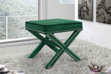 Nixon Green Velvet Ottoman | Bench from Meridian - Luna Furniture