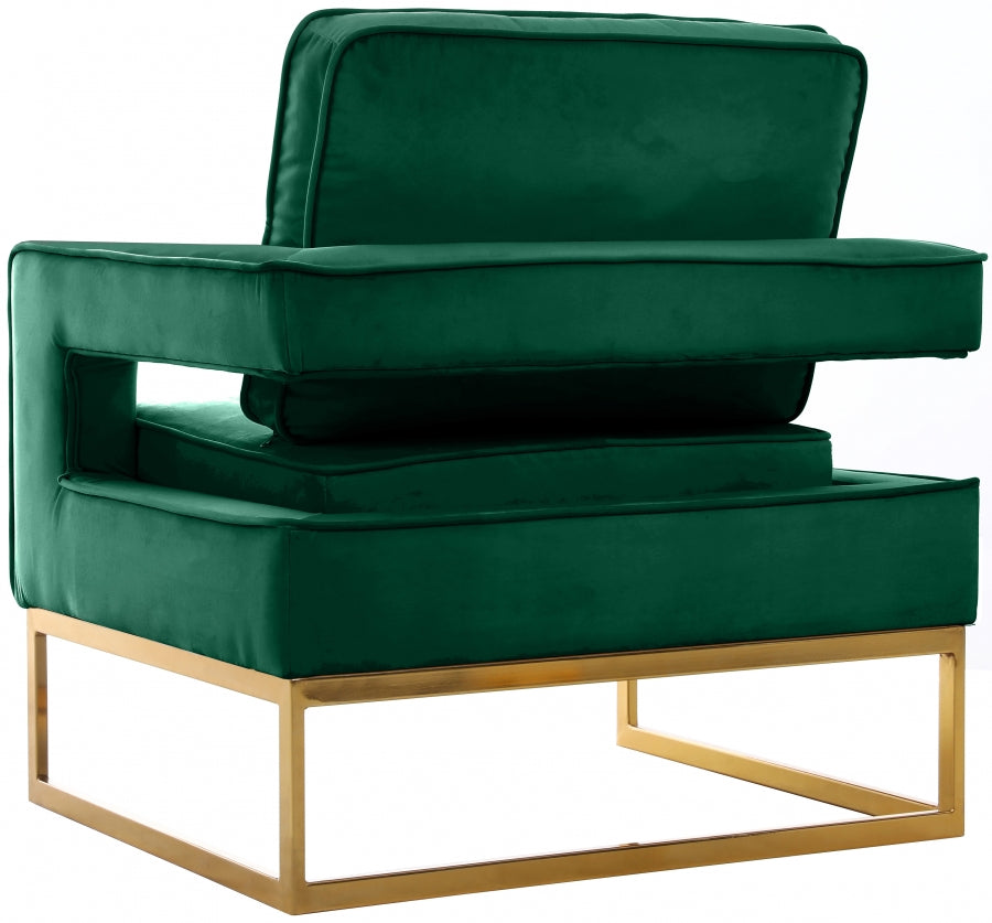 Noah Green Velvet Accent Chair from Meridian - Luna Furniture